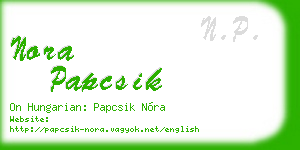 nora papcsik business card